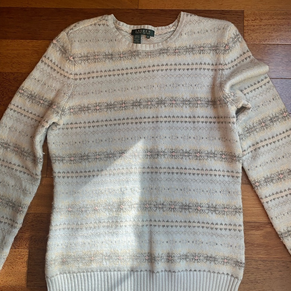 Ralph Lauren Soft Knit Sweater in Blue and Gray.
